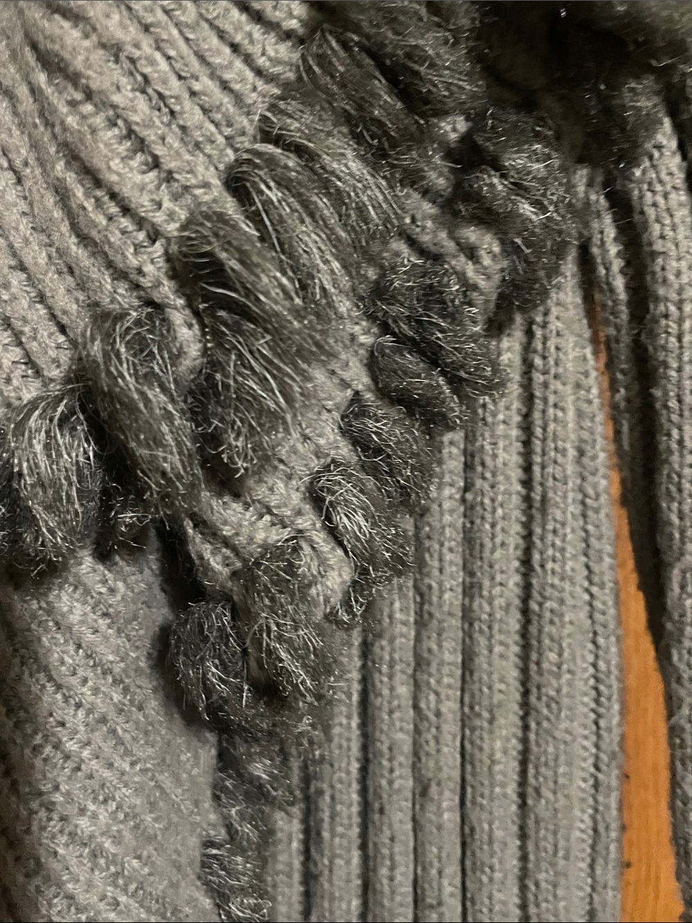 Alfani Gray Ribbed Ruffle Tie-Front Cardigan Sweater - Picture 3 of 4